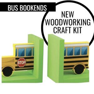 NEW Home Depot Kids Workshop Kit School Bus Bookends Craft Kit Stem Toy DIY